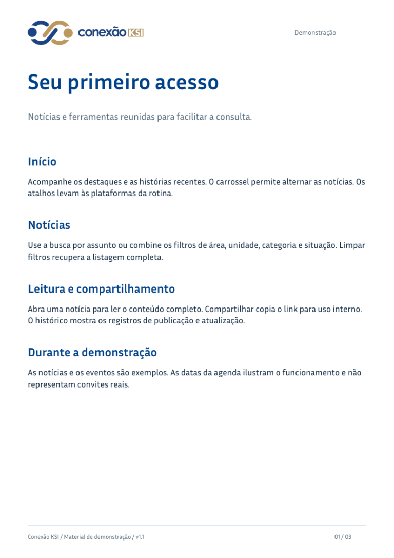 Prévia de Seu primeiro acesso